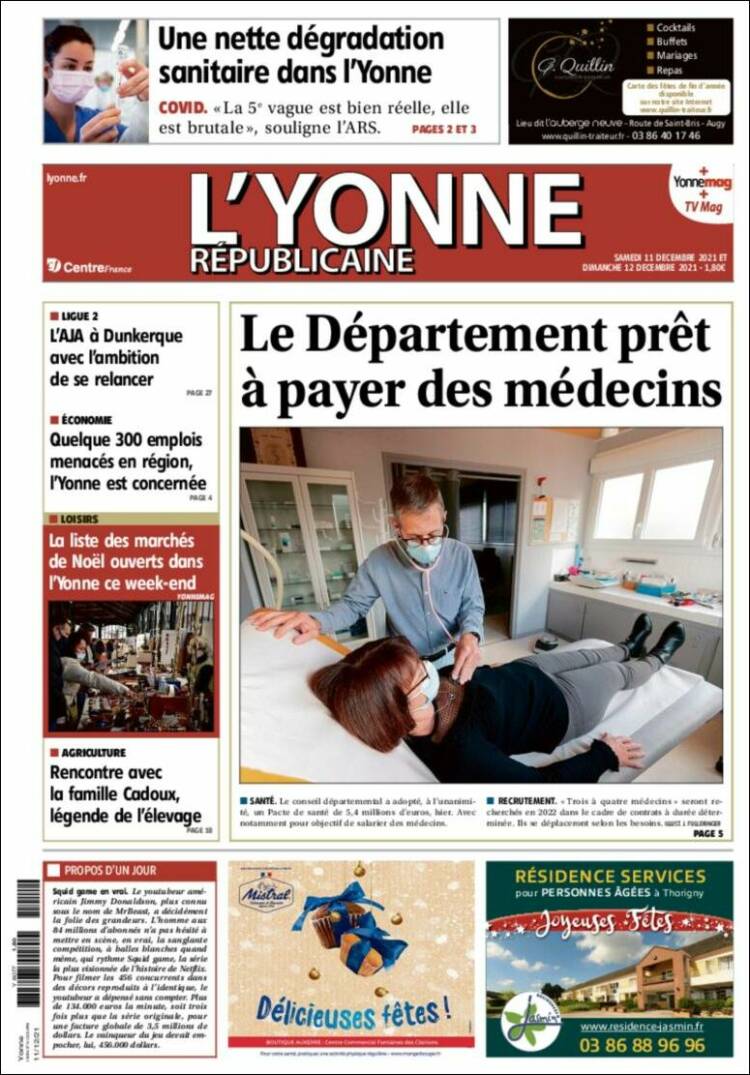 Portada de L'Yonne-Républicaine (Francia)