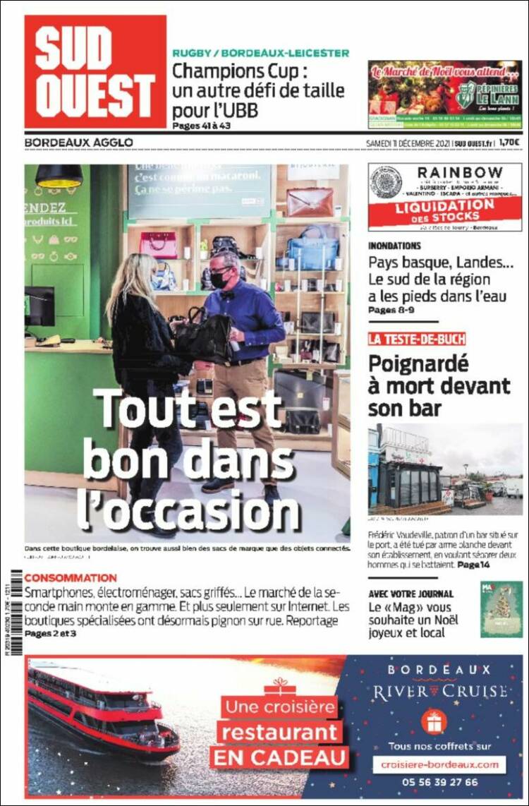 Portada de Sud Ouest (Francia)