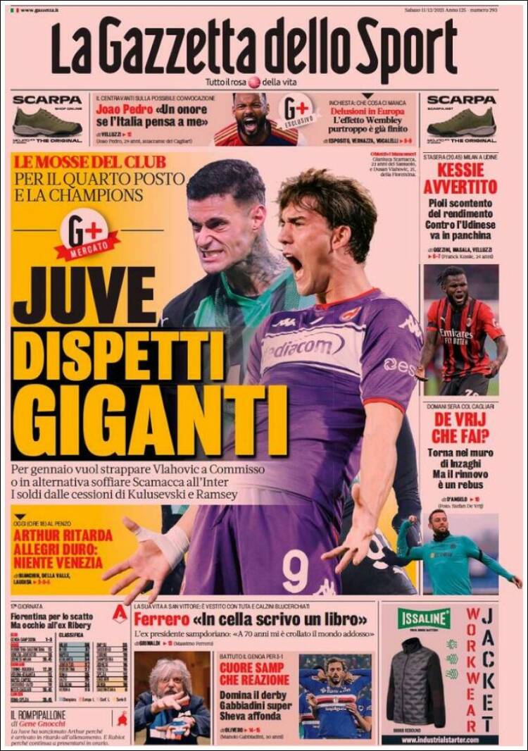 Portada de La Gazzetta dello Sport (Italia)