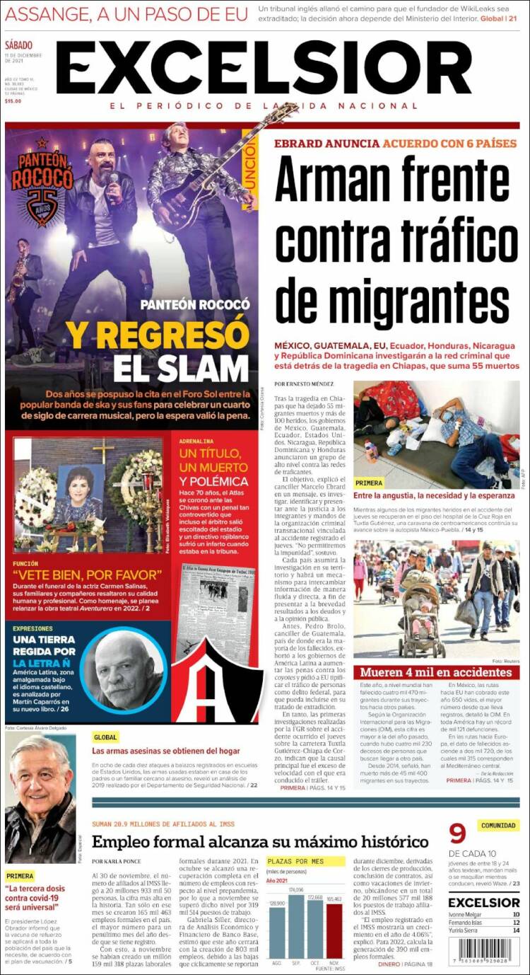 Portada de Excelsior (México)