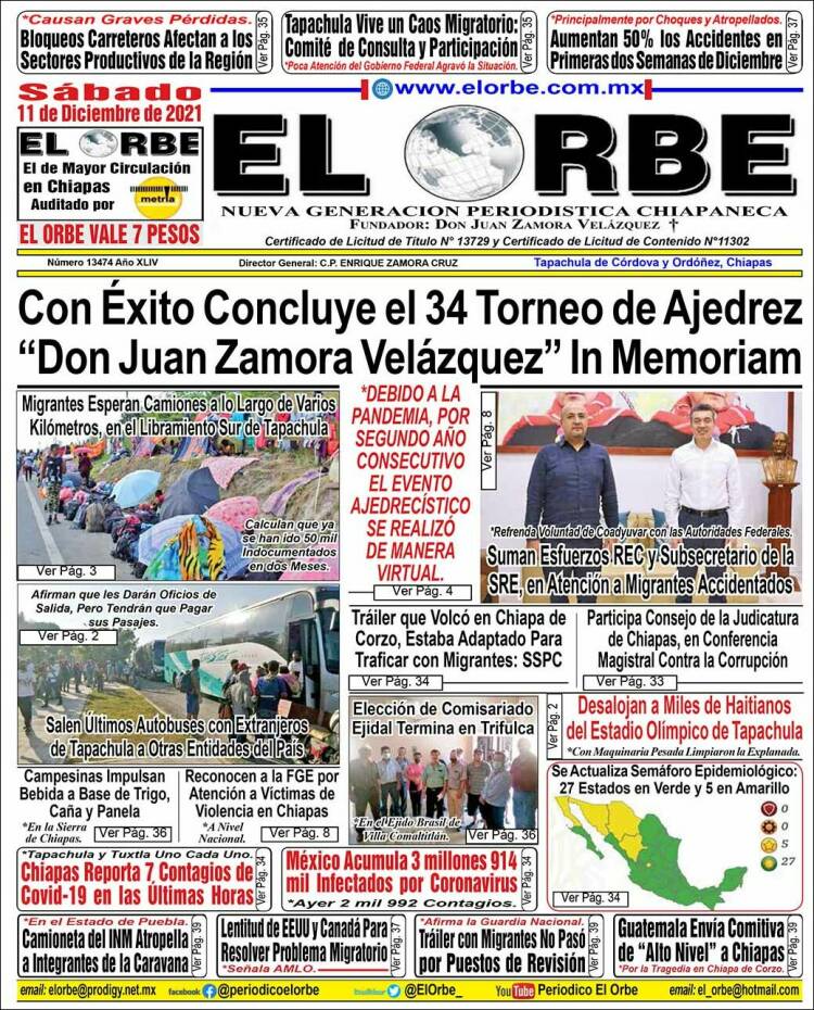 Portada de El Orbe (México)