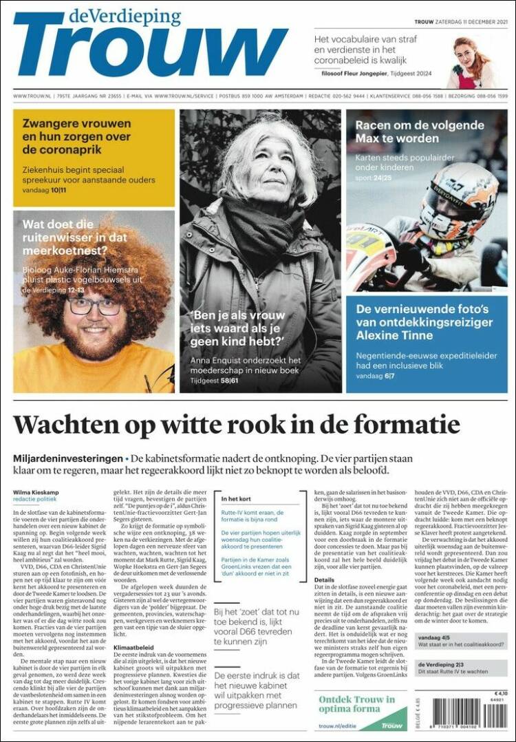 Portada de Trouw (Pa&iacute;ses Bajos)