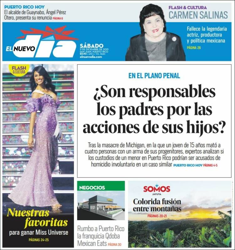 Portada de El Nuevo Día (Puerto Rico)
