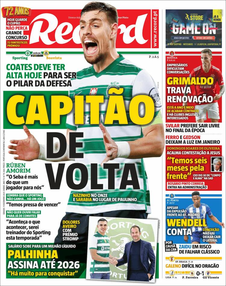 Portada de Record (Portugal)
