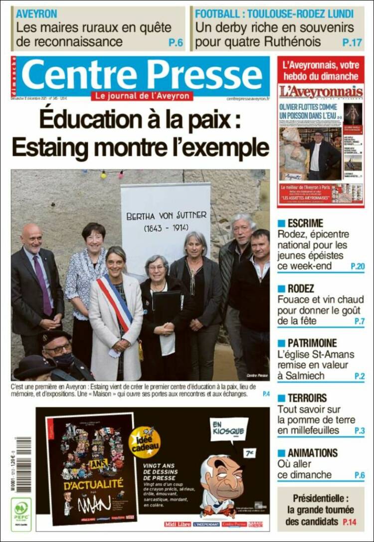 Portada de Centre Presse (Francia)