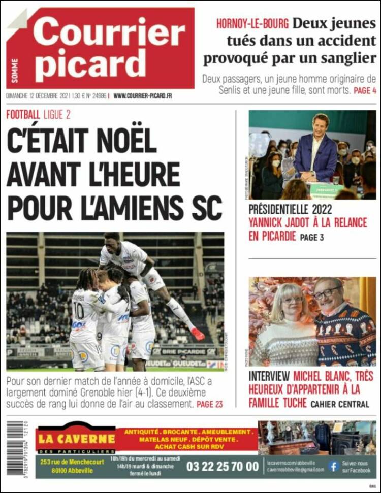 Portada de Courrier Picard (Francia)