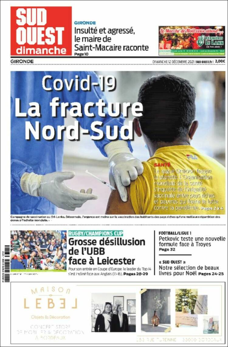 Portada de Sud Ouest (France)