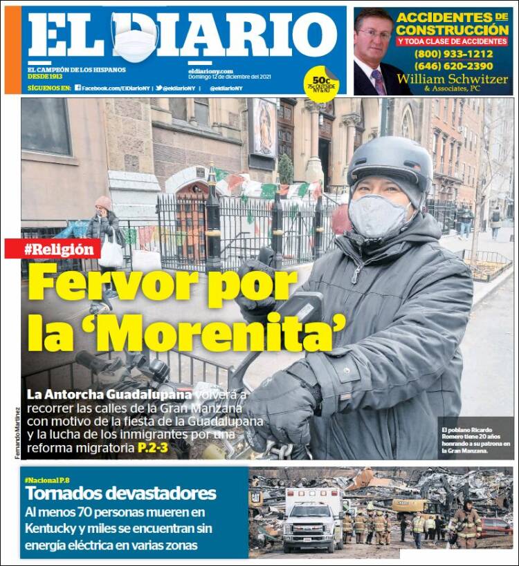 Portada de El Diario NY (États-Unis)