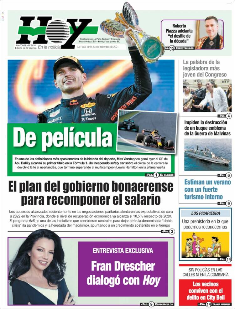 Portada de Diario Hoy (Argentina)