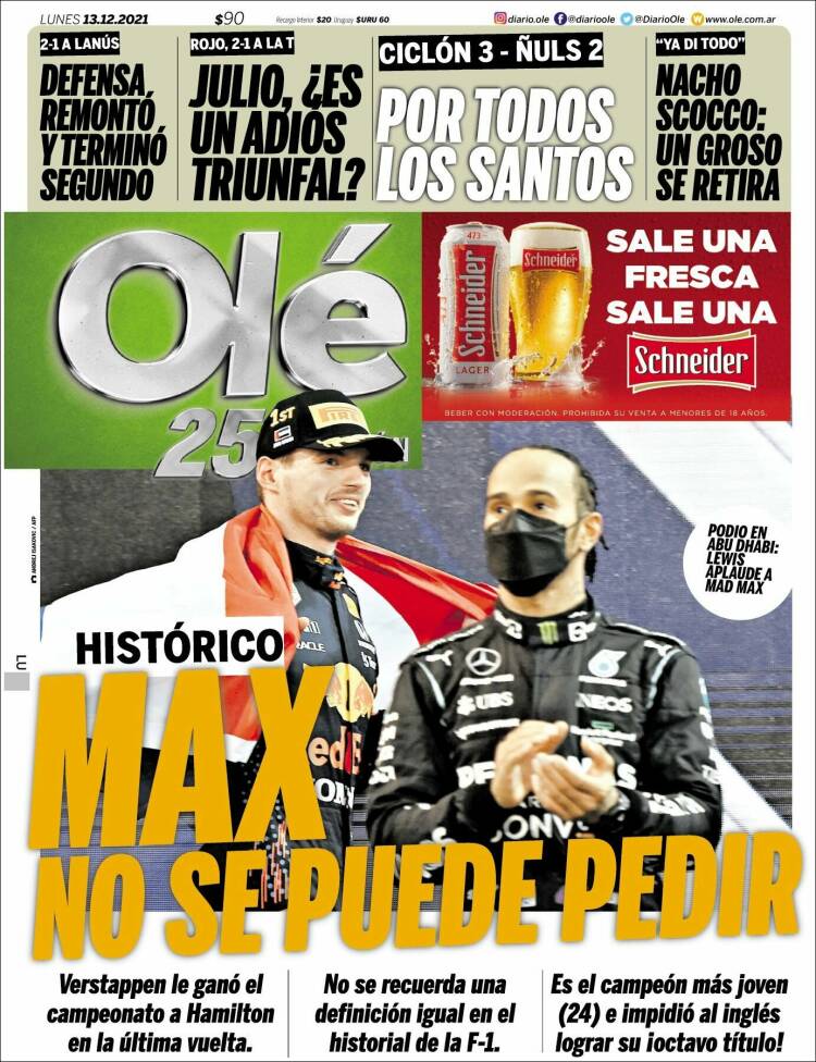 Portada de Olé (Argentina)