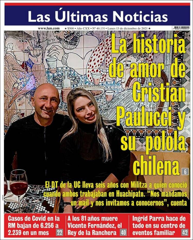 Portada de Las Últimas Noticias (Chile)