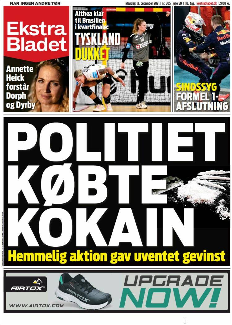 Portada de Ekstra Bladet (Dinamarca)