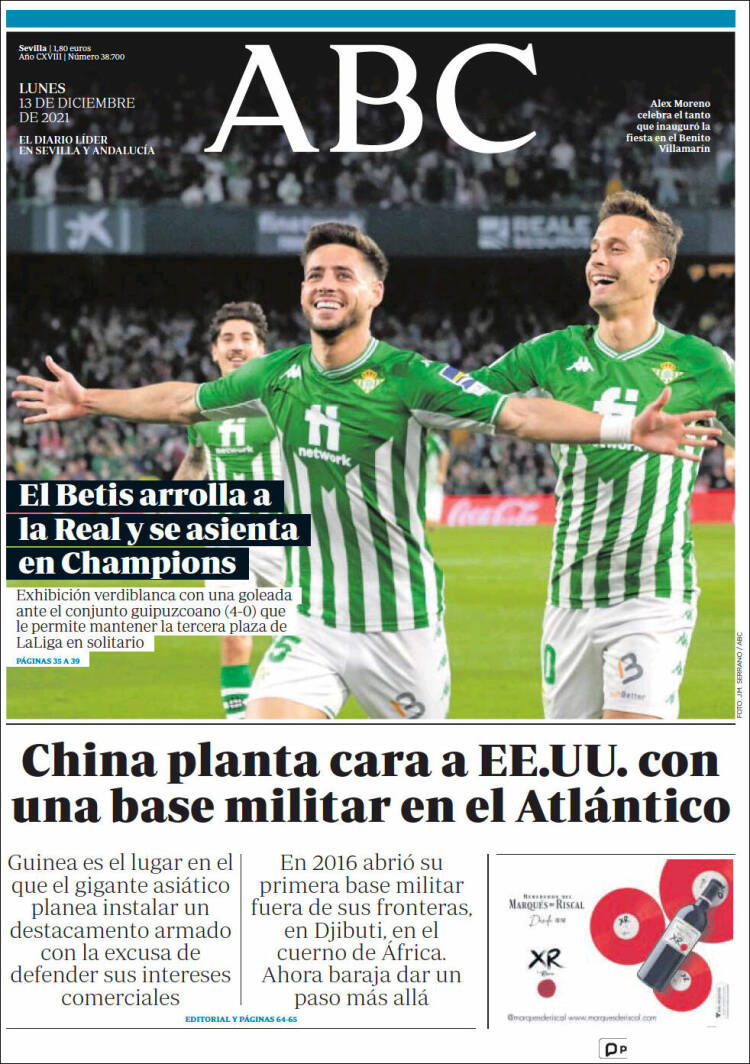 Portada de ABC - Sevilla (Espa&ntilde;a)