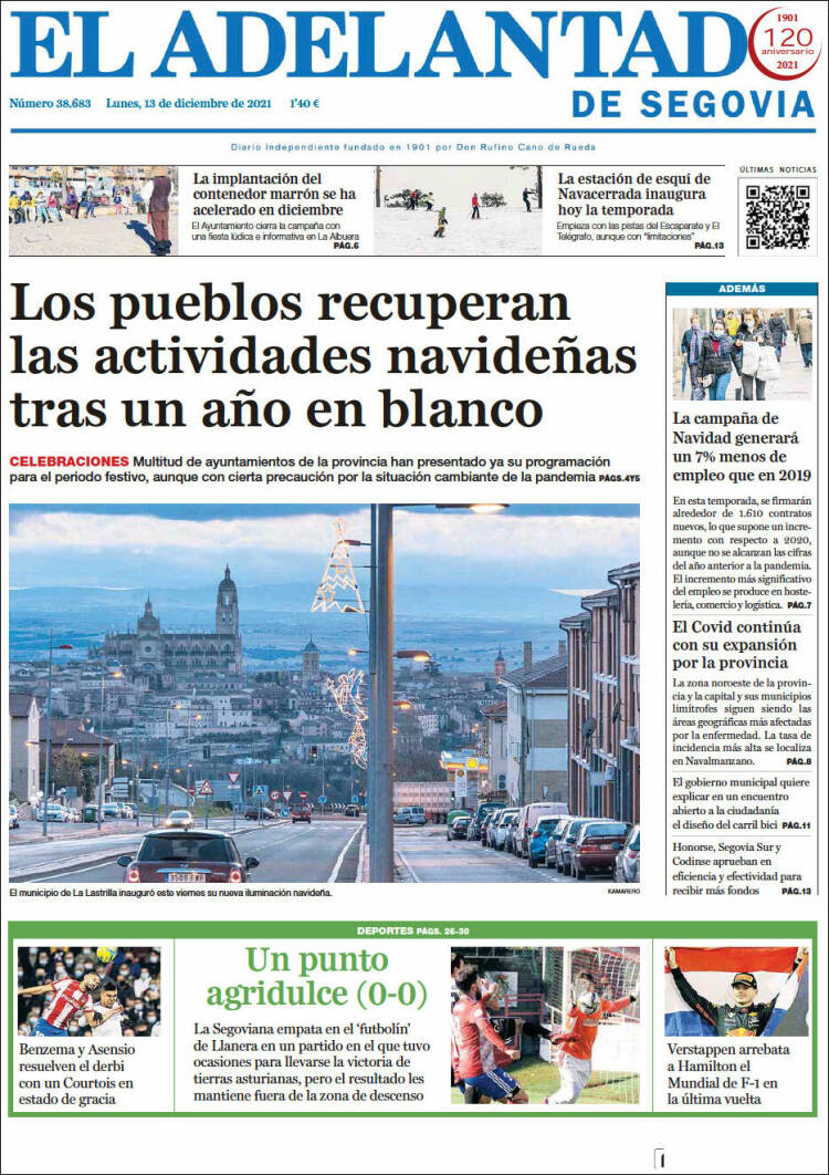 Portada de El Adelantado de Segovia (Espa&ntilde;a)