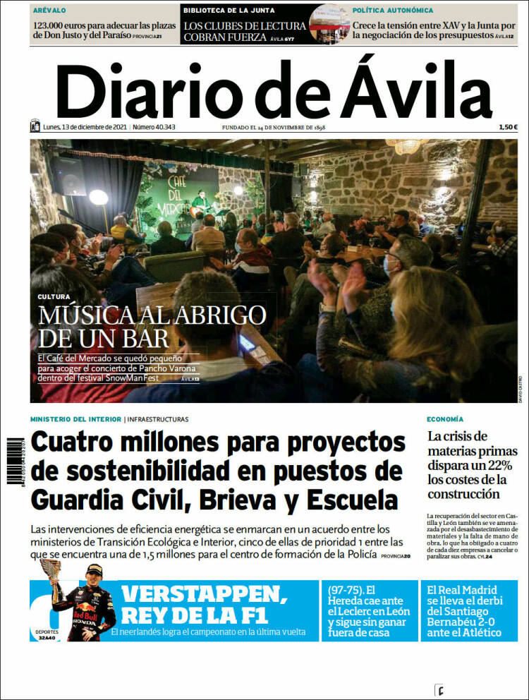 Portada de Diario de Ávila (Espa&ntilde;a)