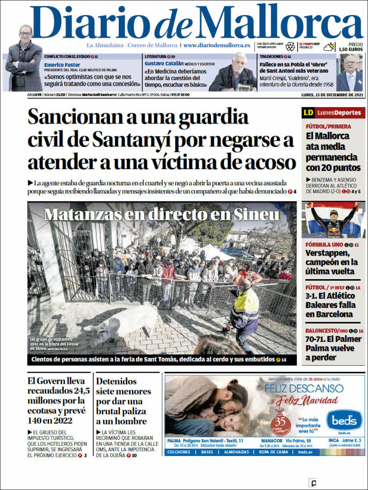 Portada de Diario de Mallorca (Espa&ntilde;a)