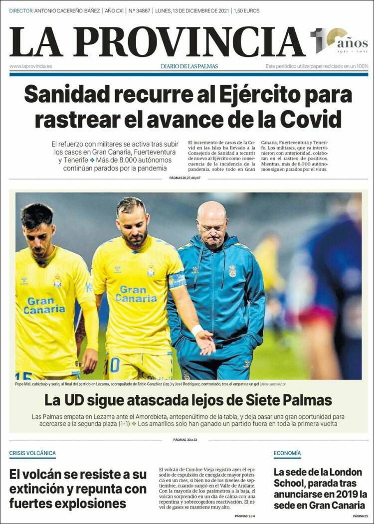 Portada de La Provincia (Espa&ntilde;a)