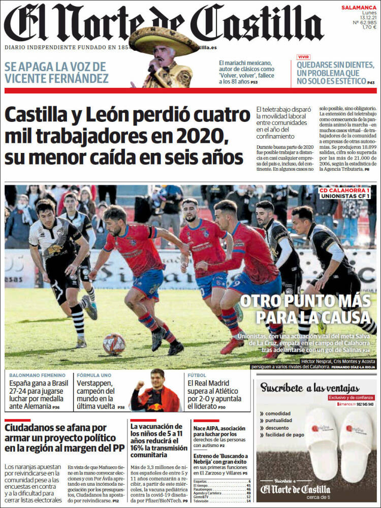 Portada de Norte de Castilla - Salamanca (Espa&ntilde;a)