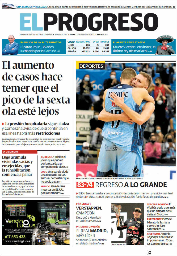 Portada de El Progreso (Espa&ntilde;a)