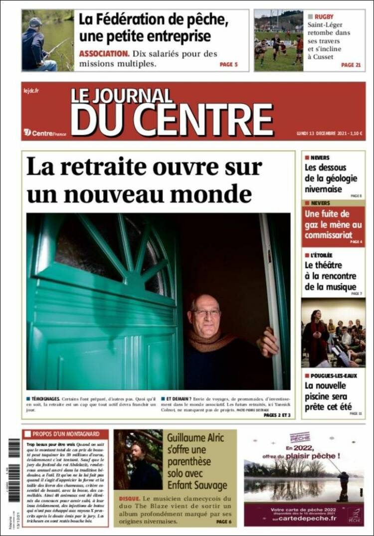 Portada de Le Journal du Centre (Francia)