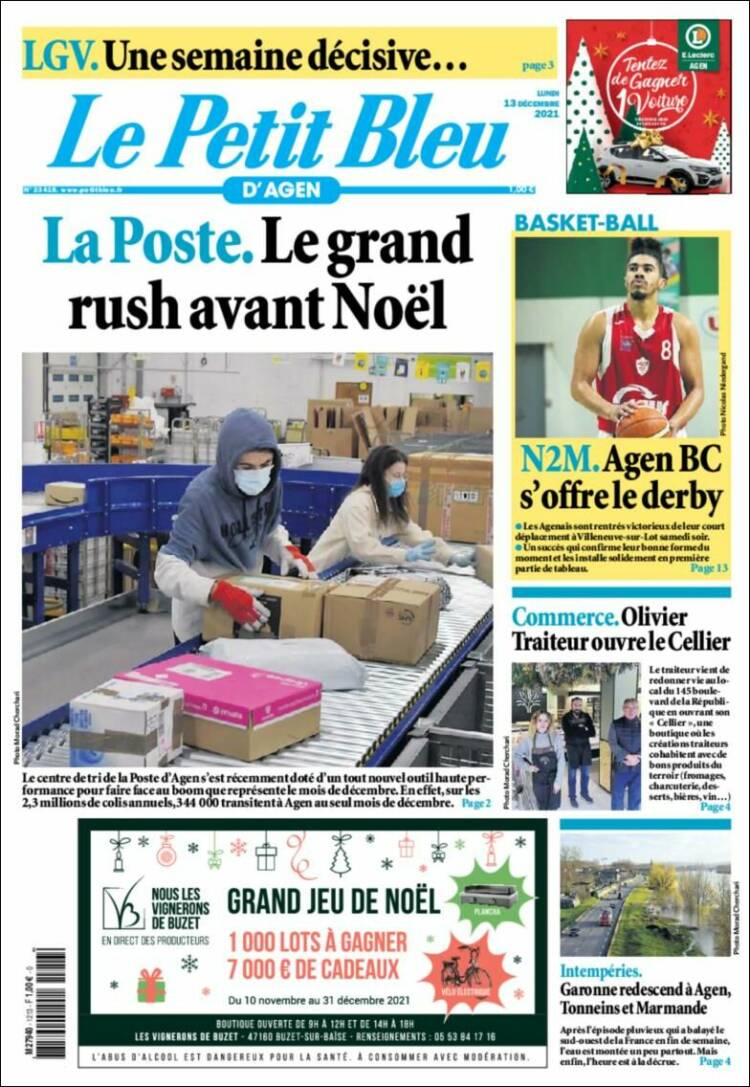 Portada de Le Petit Bleu (Francia)