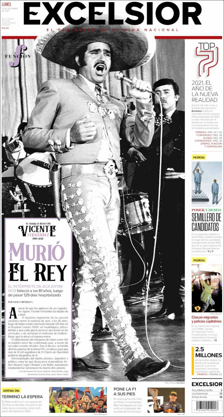 Portada de Excelsior (M&eacute;xico)