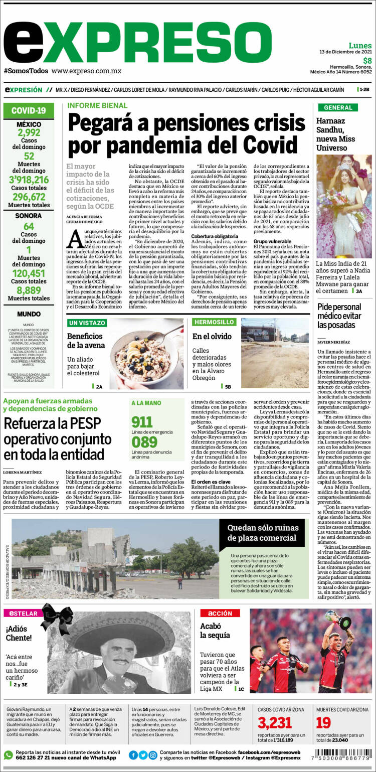 Portada de Expreso (M&eacute;xico)