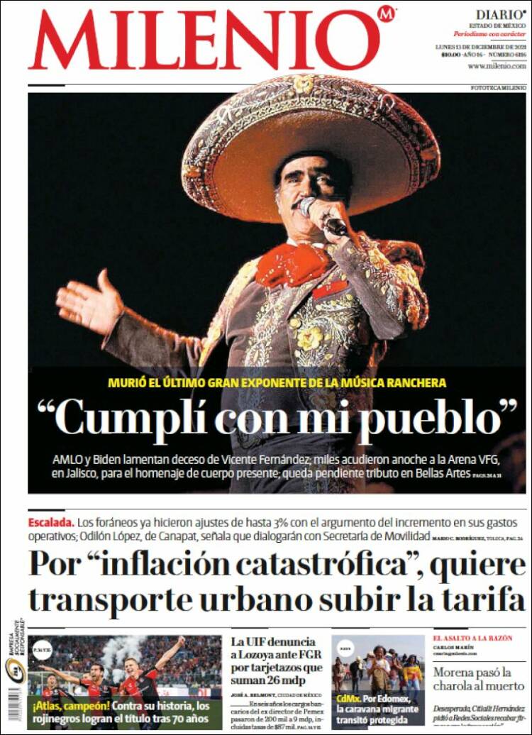Portada de Milenio - Estado de México (M&eacute;xico)