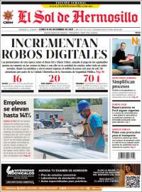 Portada de El Sol de Hermosillo (M&eacute;xico)