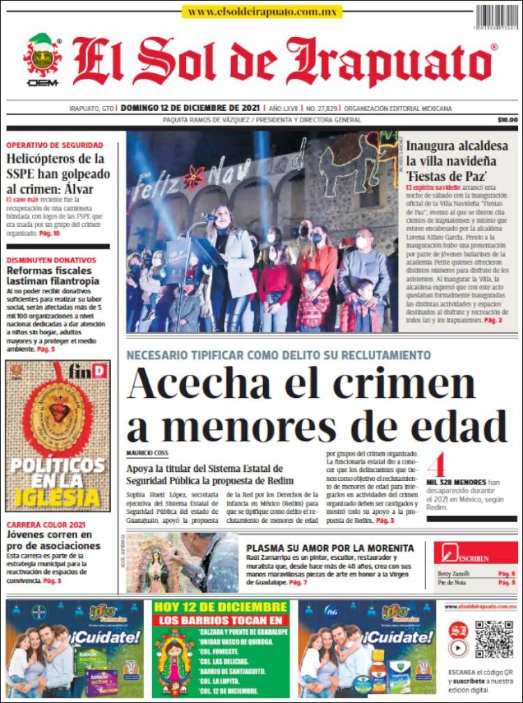 Portada de El Sol de Irapuato (M&eacute;xico)