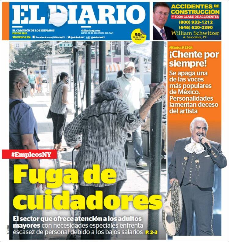 Portada de El Diario NY (USA)