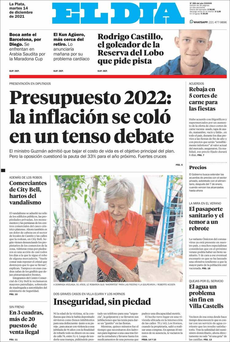 Portada de El Día de la Plata (Argentina)