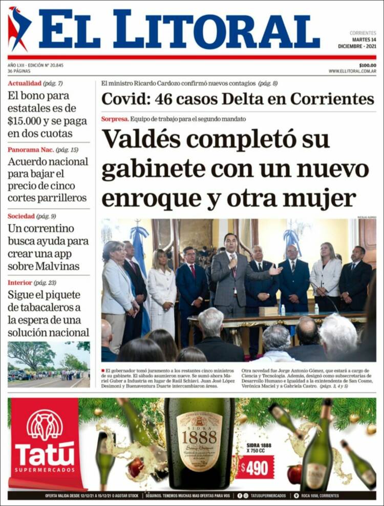 Portada de El Litoral Corrientes (Argentina)