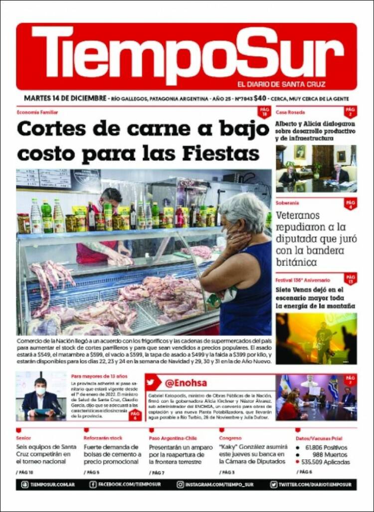 Portada de Tiempo Sur (Argentina)