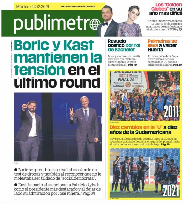 Portada de Publimetro (Chile)