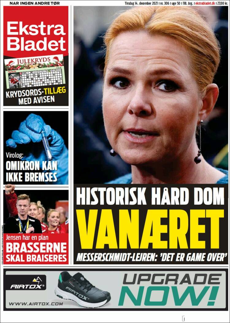 Portada de Ekstra Bladet (Dinamarca)