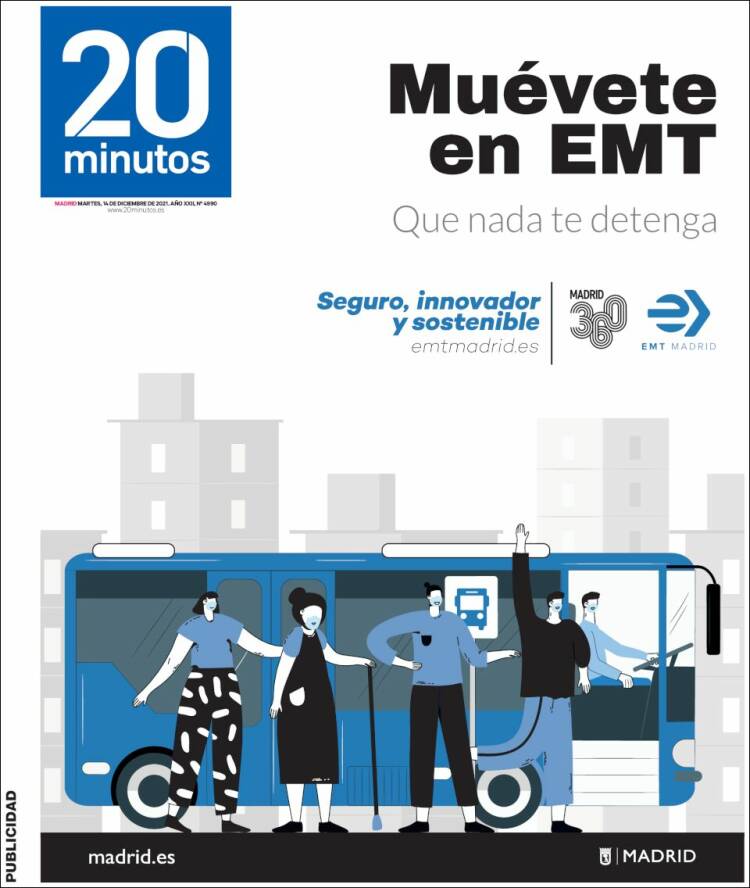 Portada de 20 Minutos - Madrid (Espa&ntilde;a)