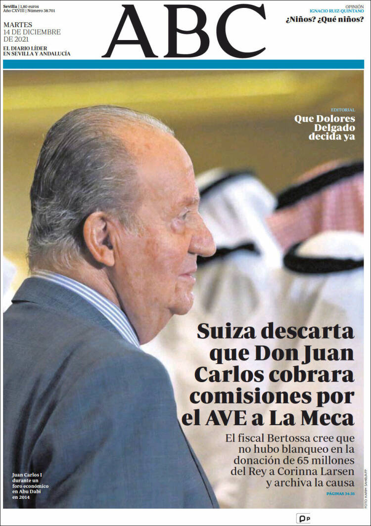 Portada de ABC - Sevilla (Espa&ntilde;a)