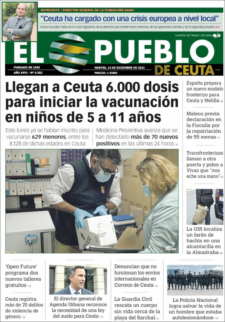 Portada de El Pueblo de Ceuta (Espa&ntilde;a)