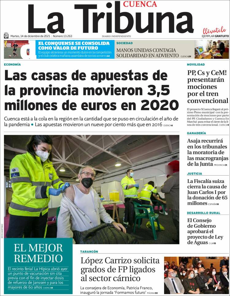 Portada de La Tribuna de Cuenca (Espa&ntilde;a)