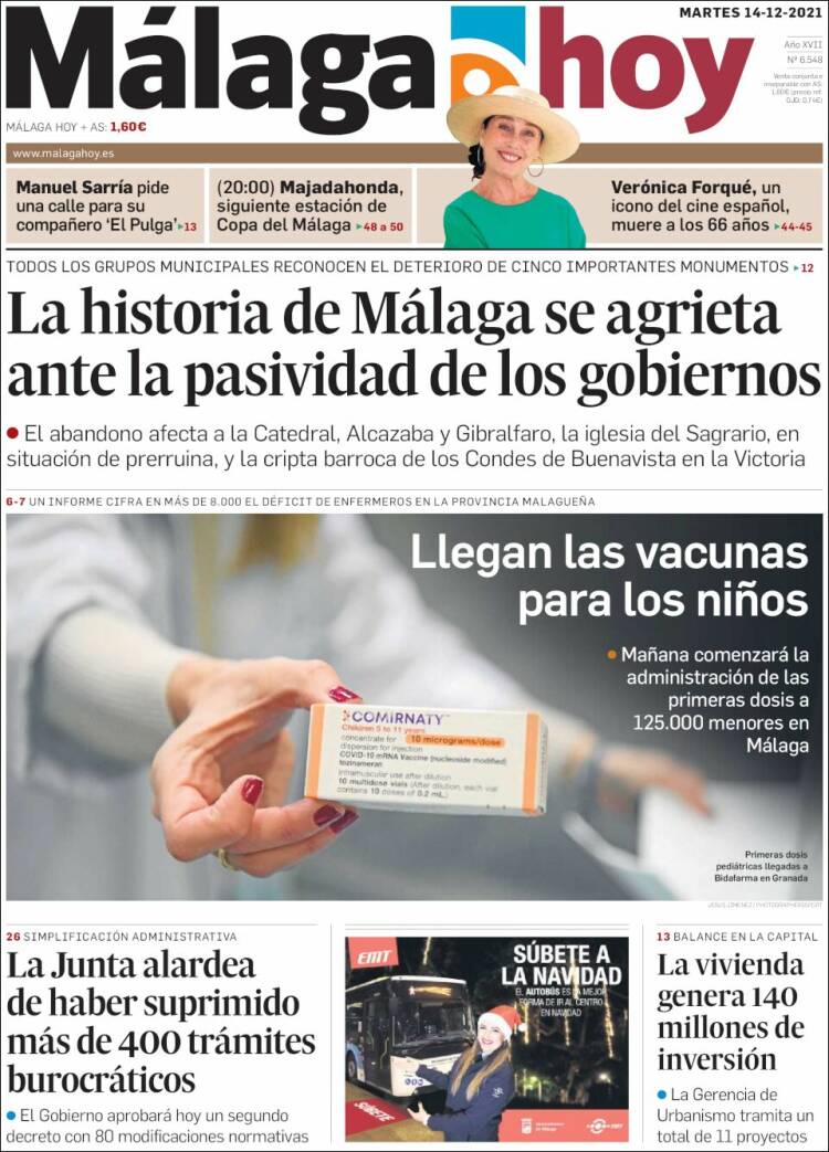 Portada de Málaga Hoy (Espa&ntilde;a)