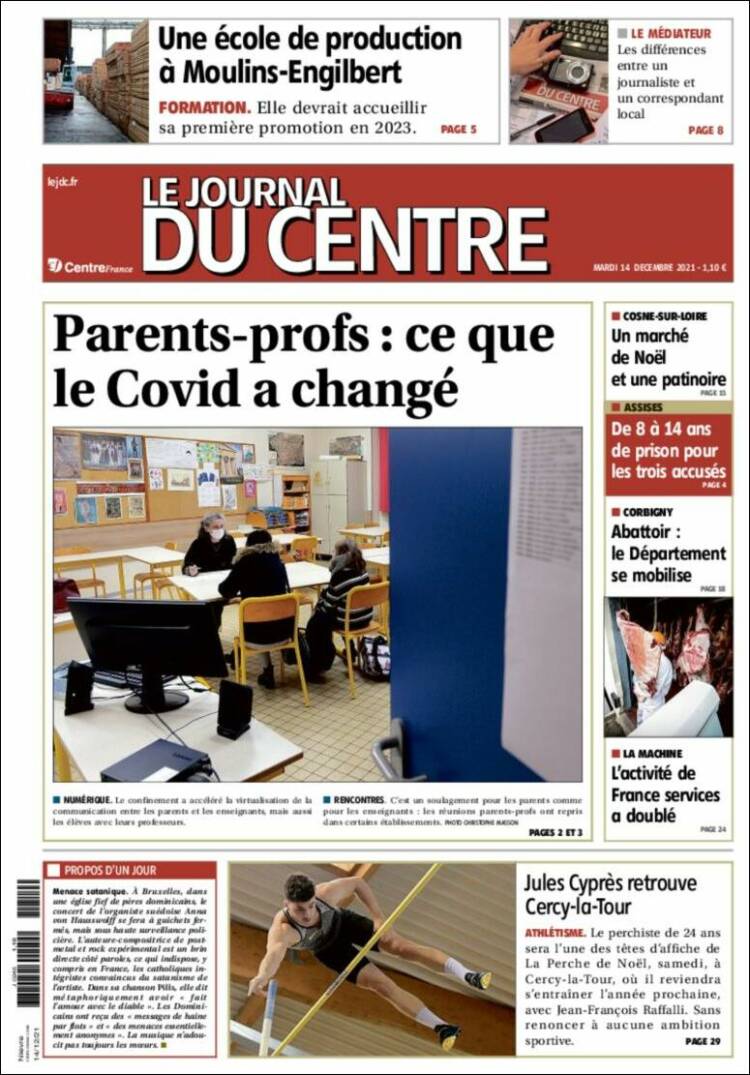 Portada de Le Journal du Centre (Francia)