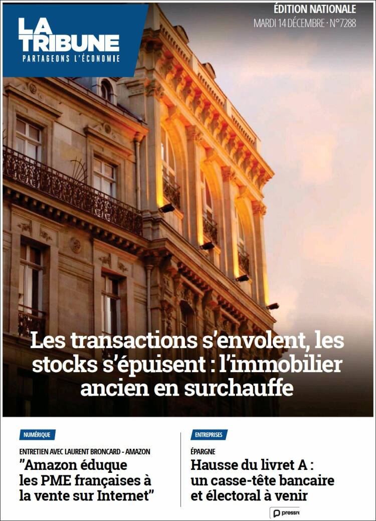 Portada de La Tribune (Francia)