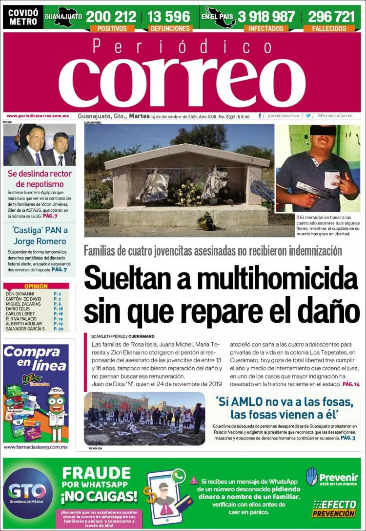 Portada de Correo - El diario del Estado de Guanajuato (M&eacute;xico)