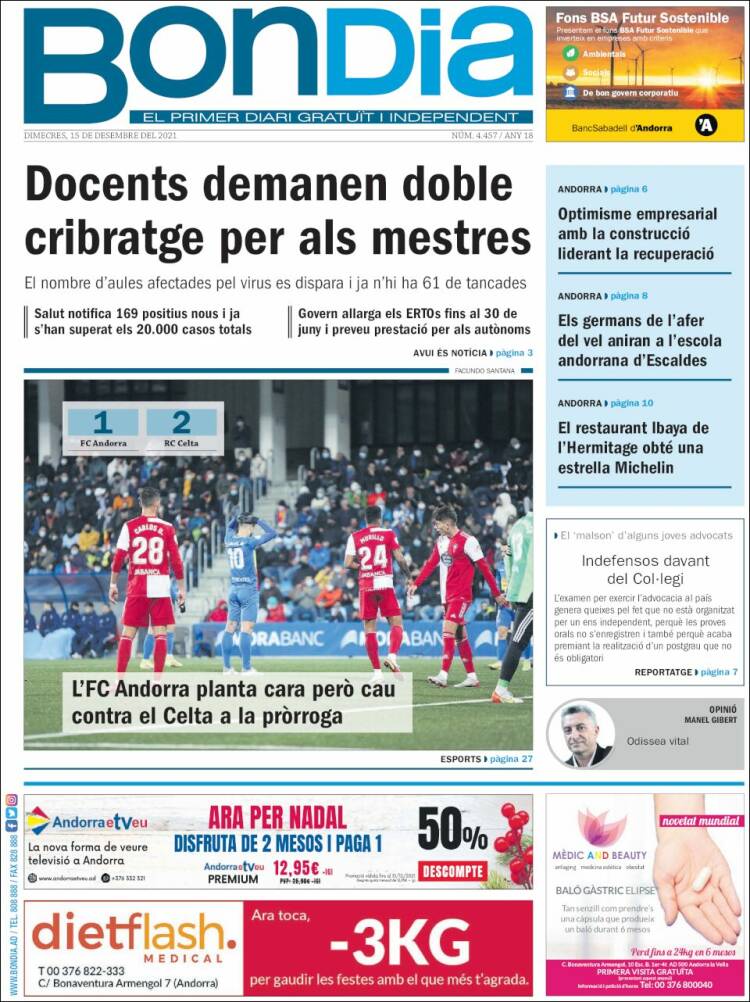 Portada de Diari Bondia (Andorra)