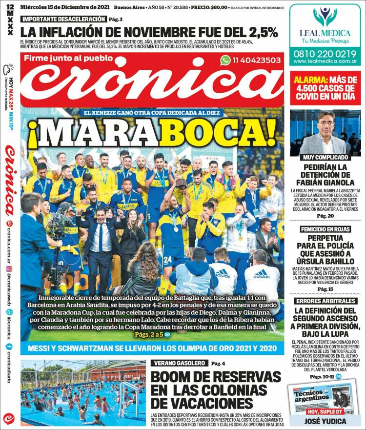 Portada de Crónica (Argentina)