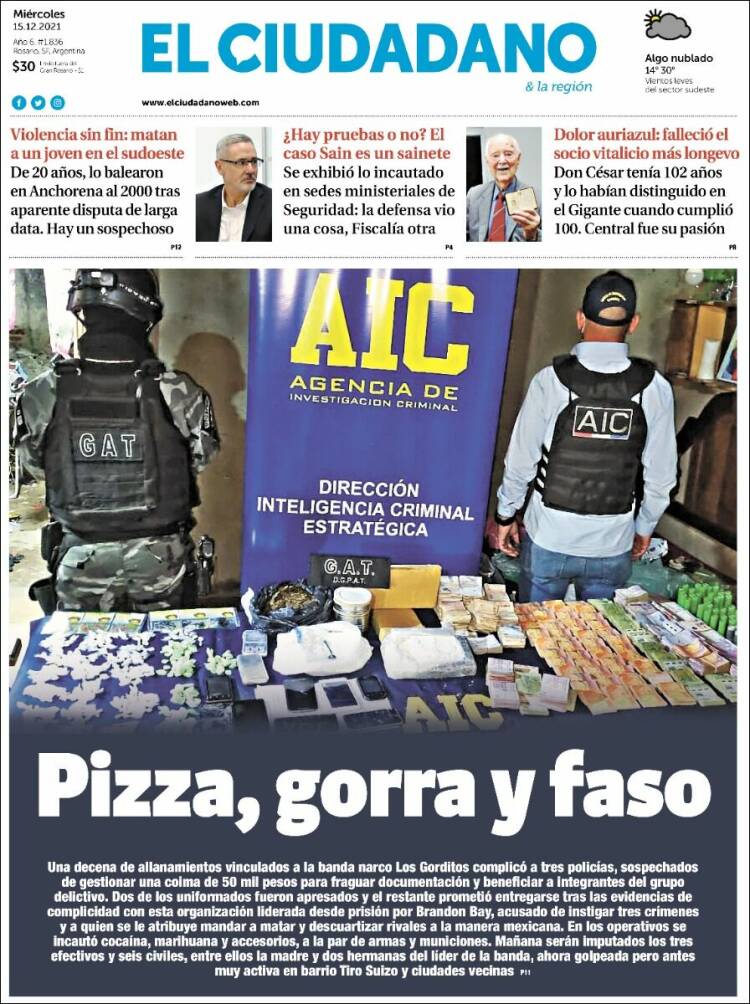 Portada de Diario El Ciudadano (Argentina)
