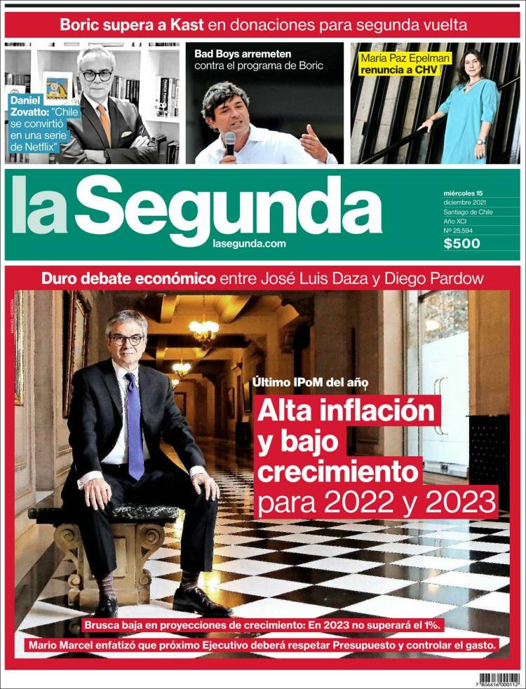 Portada de La Segunda (Chile)