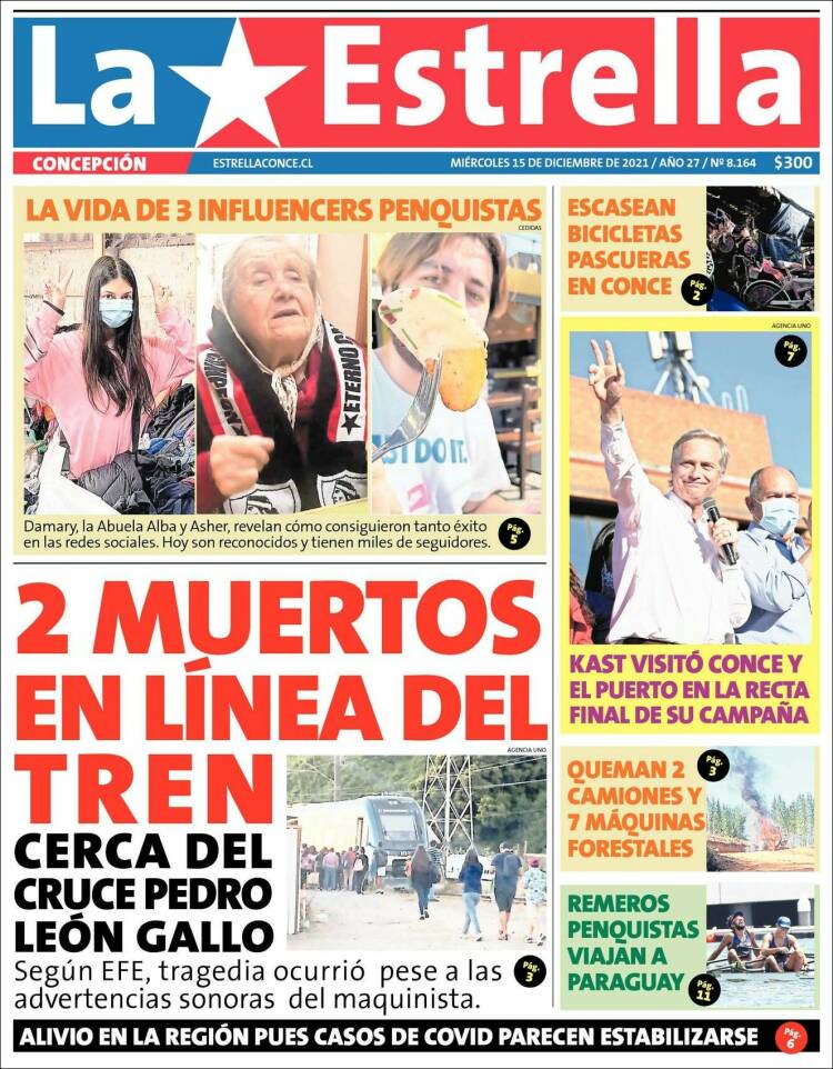 Portada de La Estrella de Concepción (Chile)