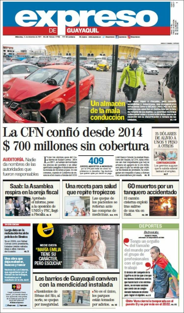 Portada de Expreso (Ecuador)